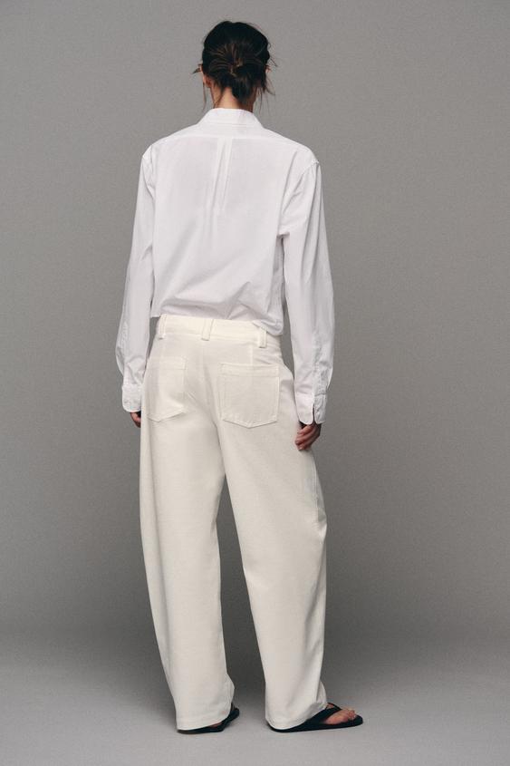 BARREL TROUSERS - Ecru by Zara - Image 6