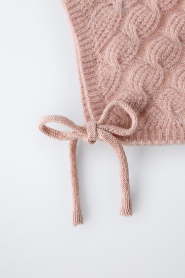 BONNET EN MAILLE À TORSADES - Rose clair de Zara - Image 1