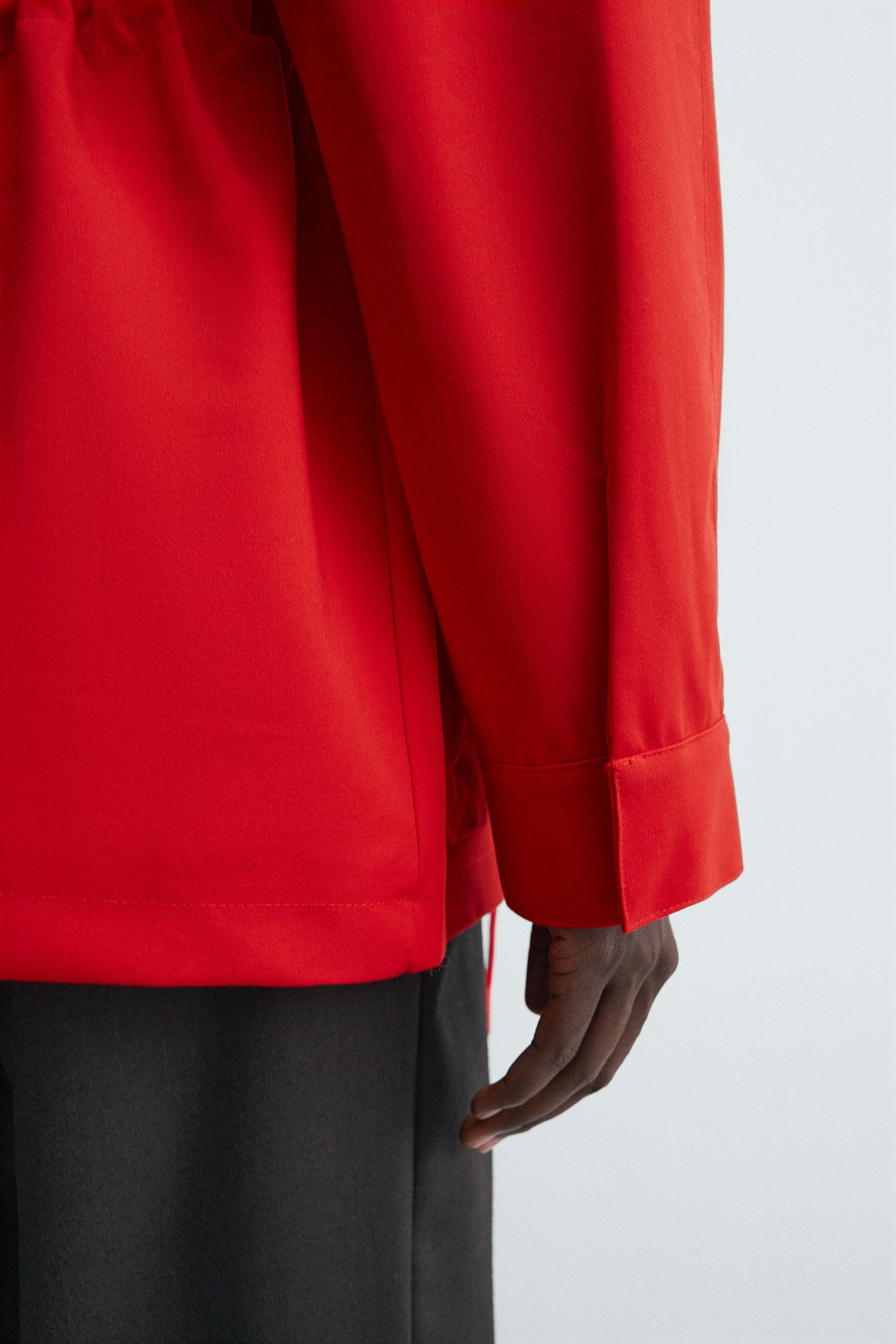 ZARA 撥水加工パーカ 撥水加工 取り外し可能テクニカルパーカ - ネイビーブルー