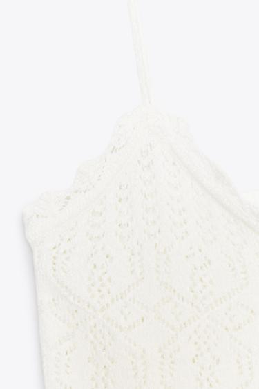 CUTWORK STRAPPY TOP - Ecru by Zara - Image 5