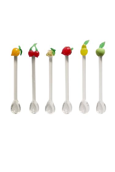 LOT PETITES CUILLÈRES VERRE FRUITS (LOT DE 6) - Rouge de Zara