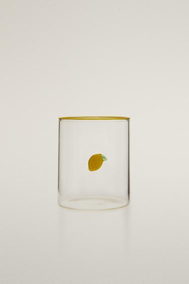 BOROSILICATE GLASS FRUIT TUMBLER - Yellow by Zara
