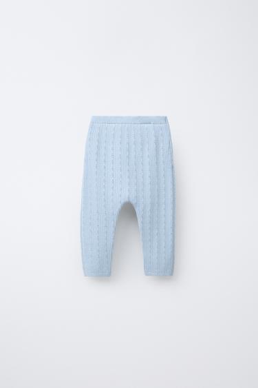 PANTALON EN MAILLE AJOURÉ - Bleu clair de Zara - Image 1