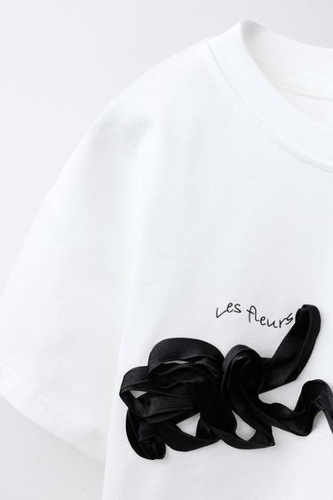 T-SHIRT BRODÉ - Blanc de Zara - Image 2