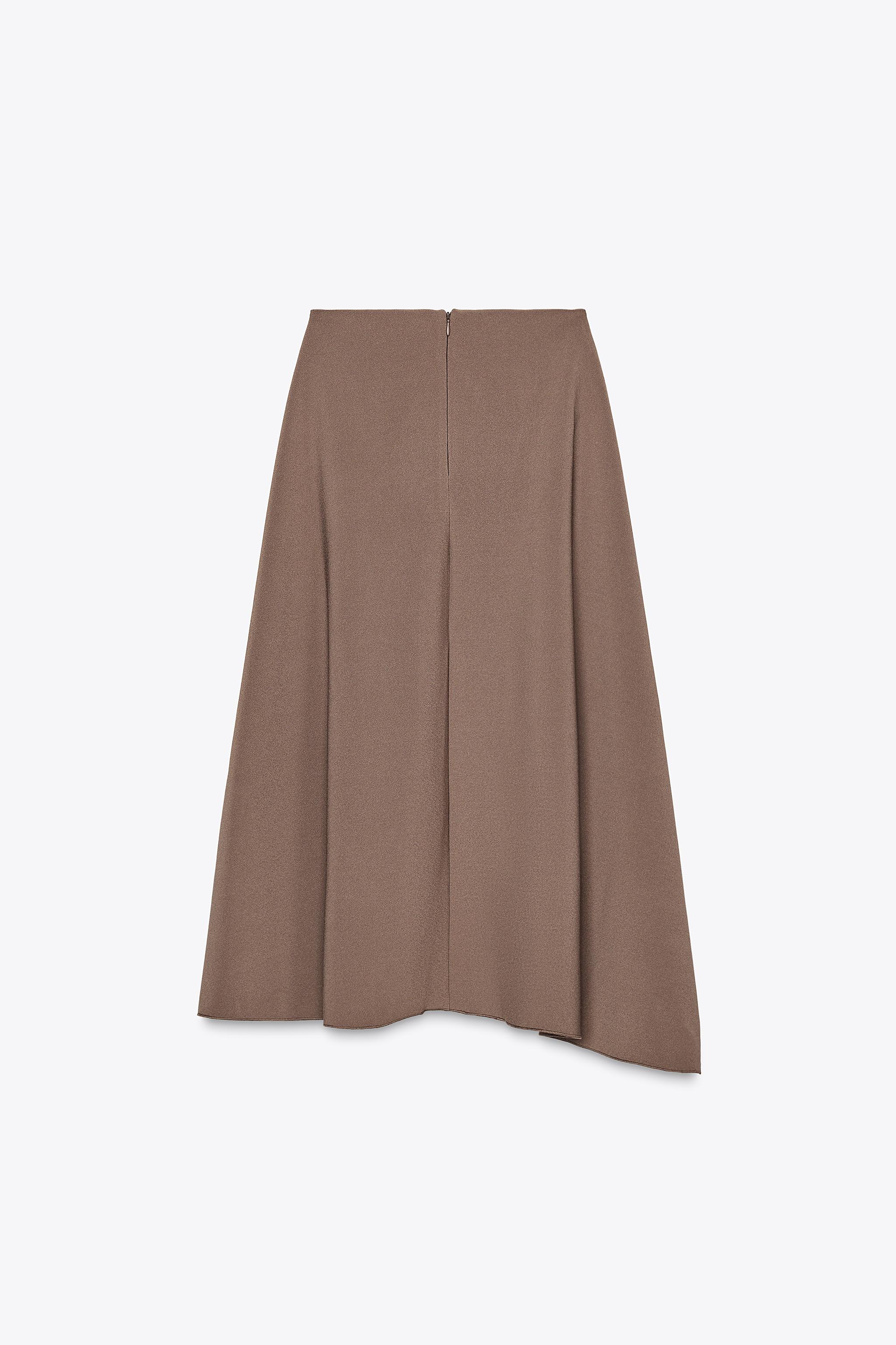 ☆ドイツ発*ZARA*新作*クレープミディスカート/TAUPE☆ 03641004737-000-p.jpg?ts=