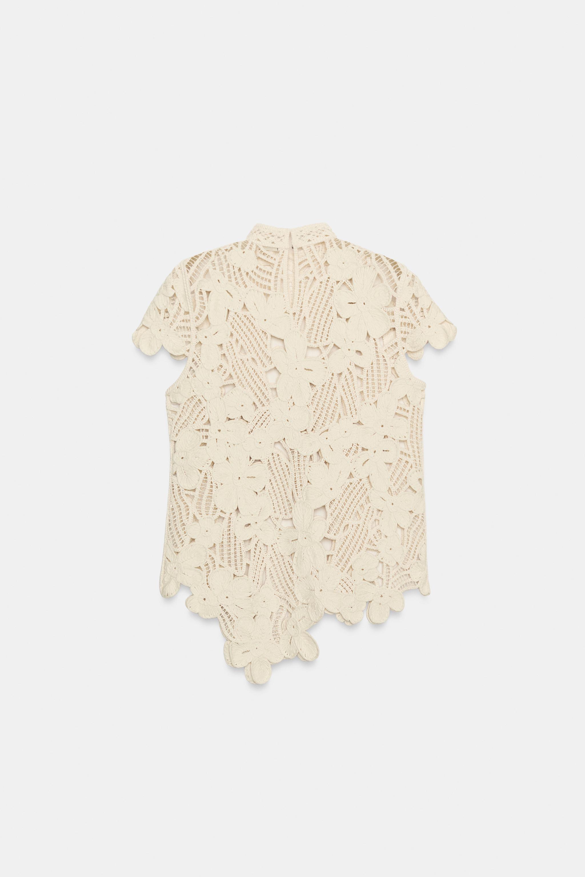 Женские рубашки Zara CROCHET TOP ZW COLLECTION — фото 7