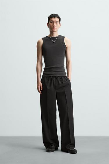 PANTALÓN RELAXED FIT BANDA - Negro de Zara - Imagen 0