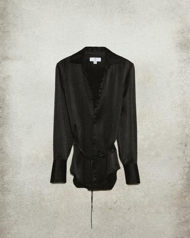 VISCOSE - SILK SHIRT LUDOVIC DE SAINT SERNIN x ZARA - Dark brown by Zara