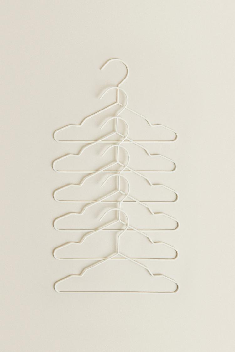 PACK OF RUBBERIZED BABY HANGERS (PACK OF 6) — Oyster-white
