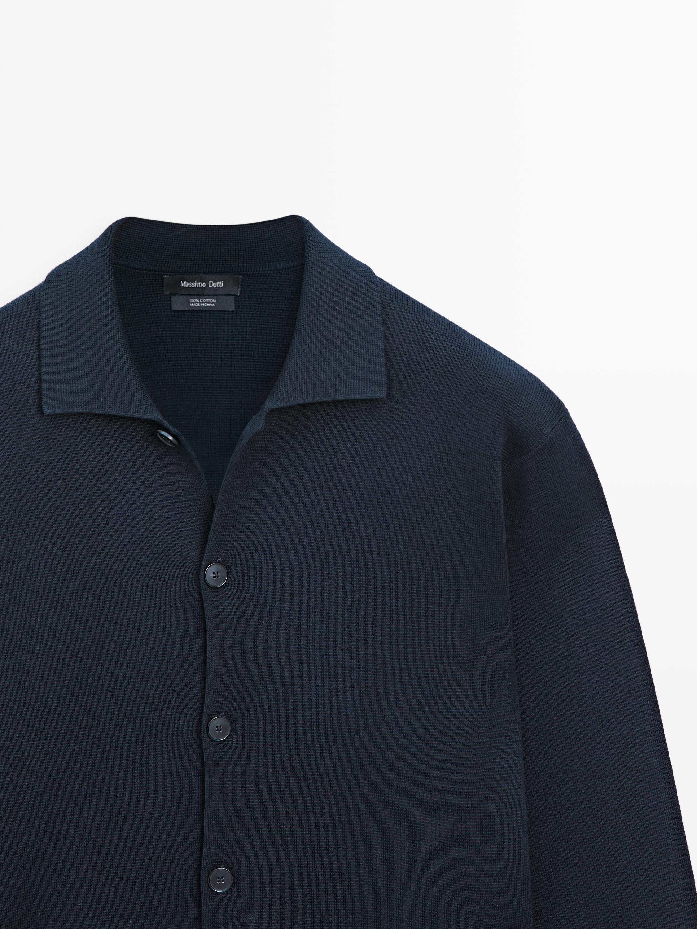 Cardigan à col polo 100 % coton