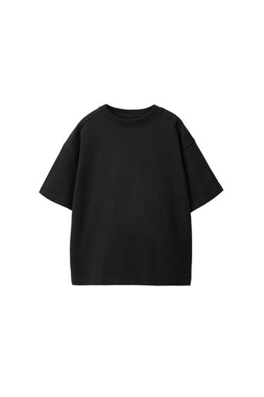 T-SHIRT BASIQUE UNI - Noir de Zara
