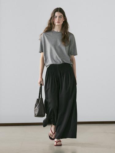 Zara Flowing wide-leg pants - Black - Image 0