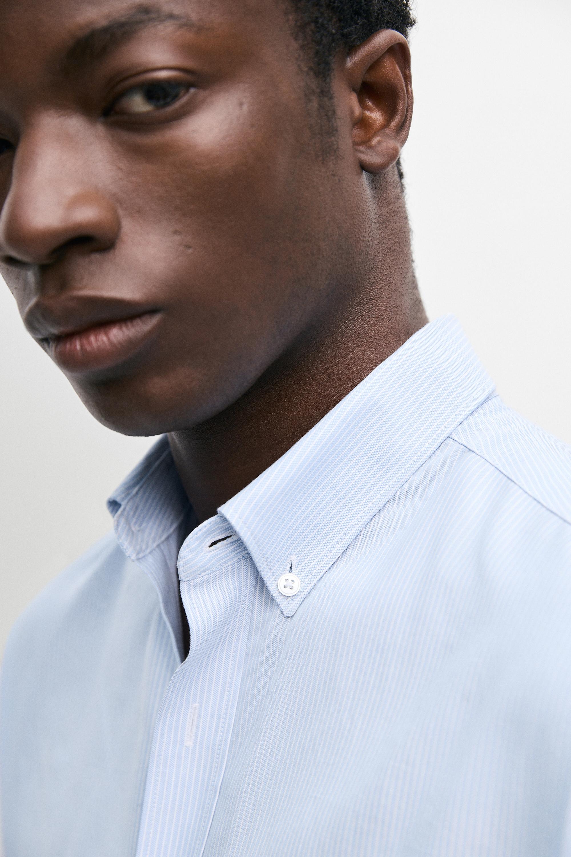 Chemise regular fit rayée 100 % coton