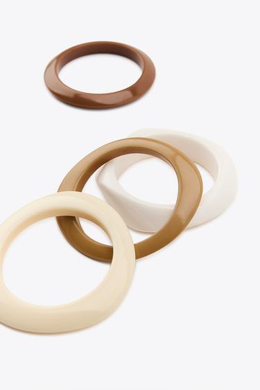 LOT DE 4 BRACELETS EN RÉSINE - Écru de Zara - Image 4