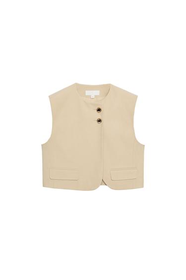 CHALECO BOTONES - Beige de Zara