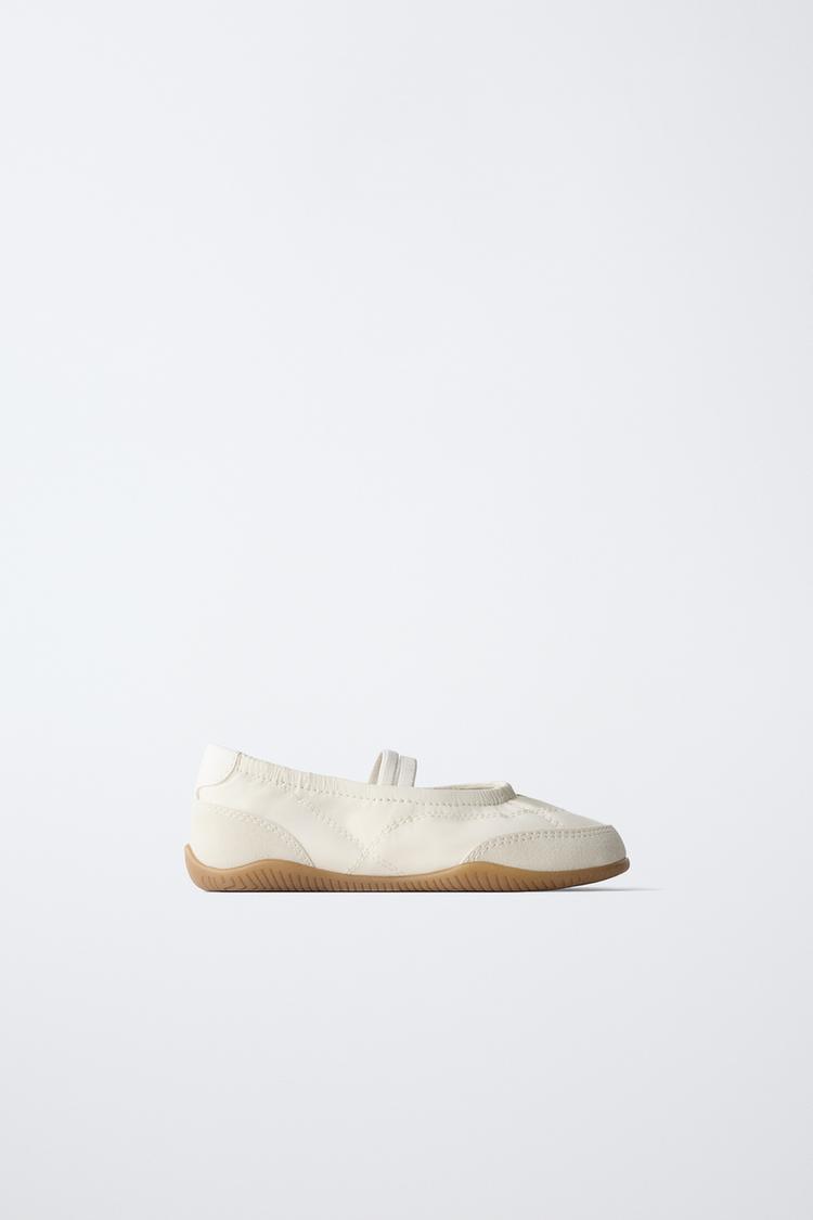 SPORTY BALLET FLATS — White