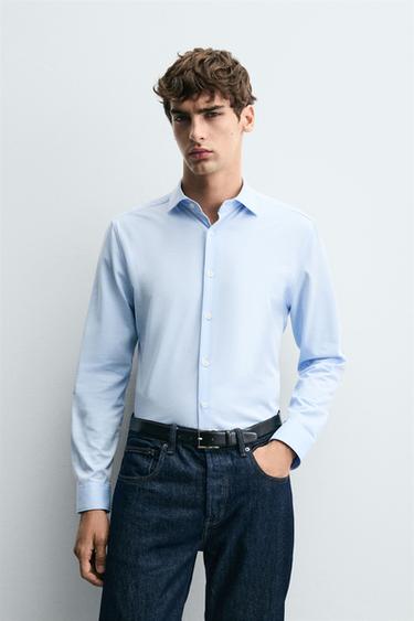 REGULAR FIT SHIRT - Sky blue by Zara