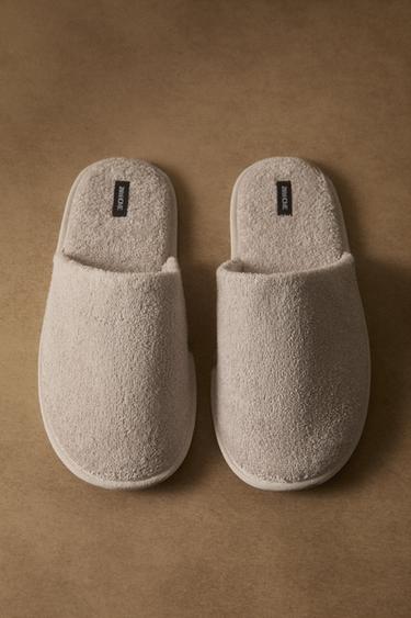 TERRY BATHROOM SLIPPERS - Grey by Zara