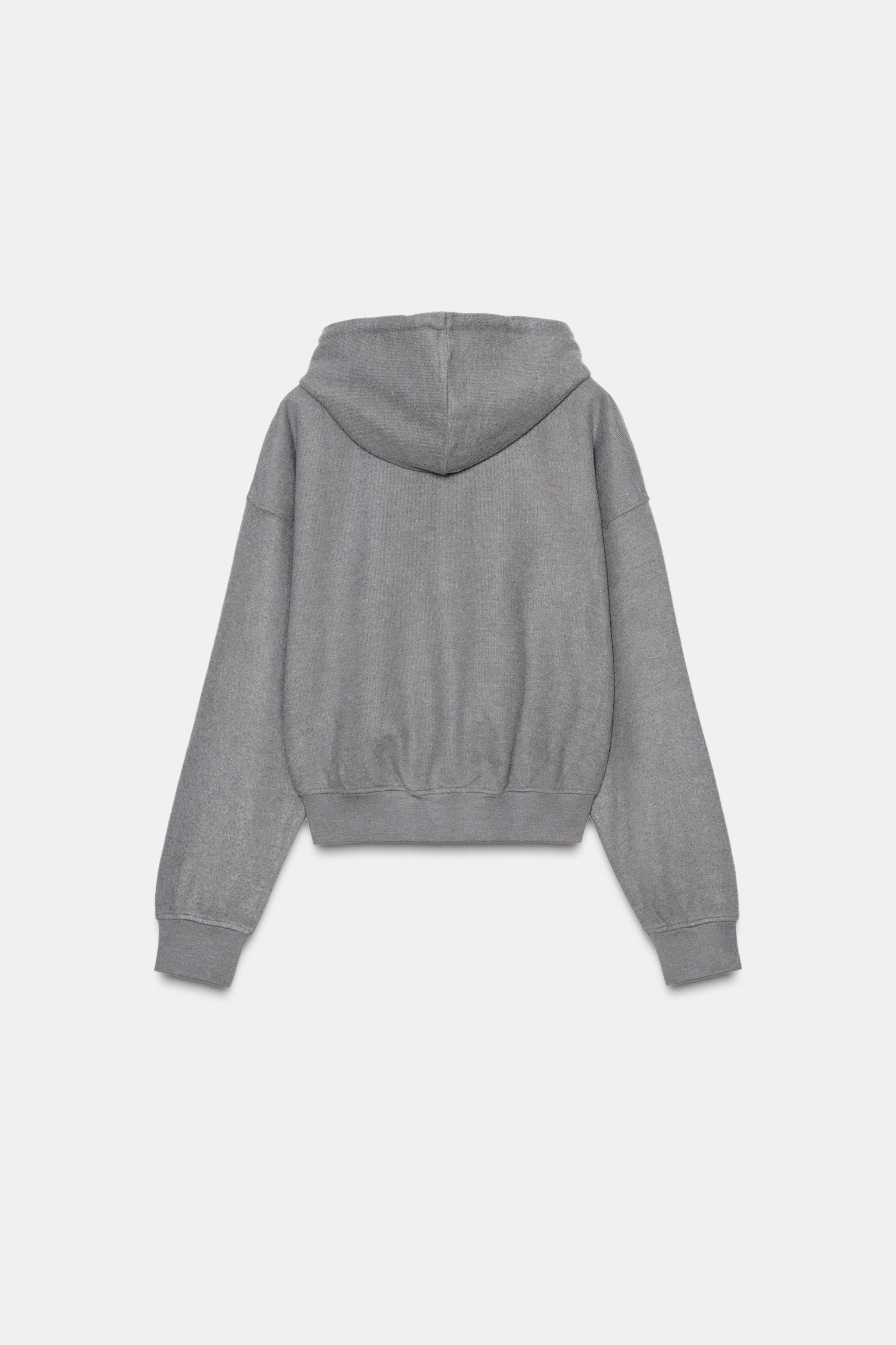SOFT RIB HOODIE SWEATSHIRT - Mid-gray | ZARA United States