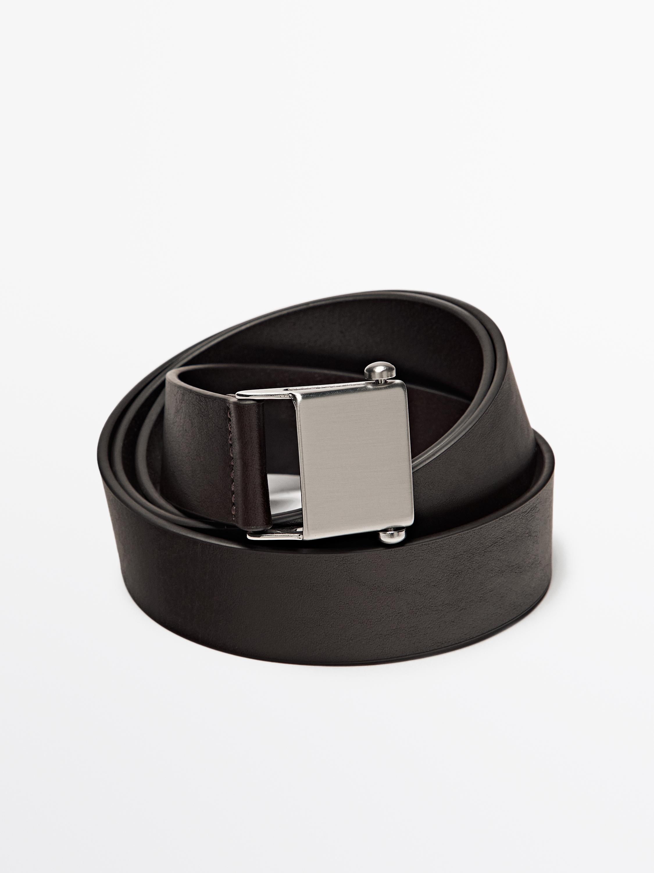 Ceinture boucle et passant en cuir nappa - LIMITED