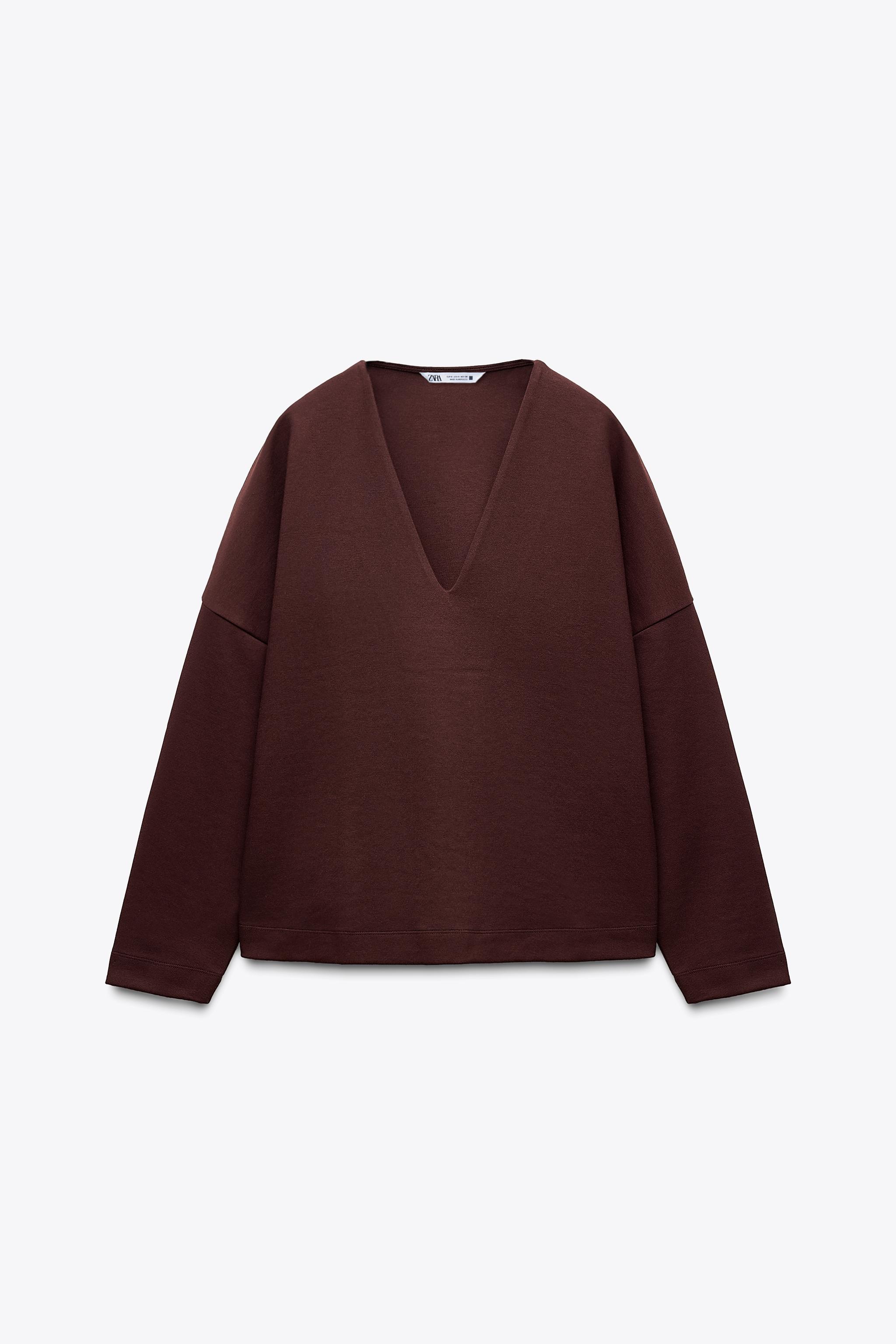 インターロック Vネックトップス - ブラック | ZARA Japan / 日本