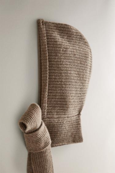 CASHMERE BALACLAVA | BEANIE - Brown / Taupe by Zara - Image 1