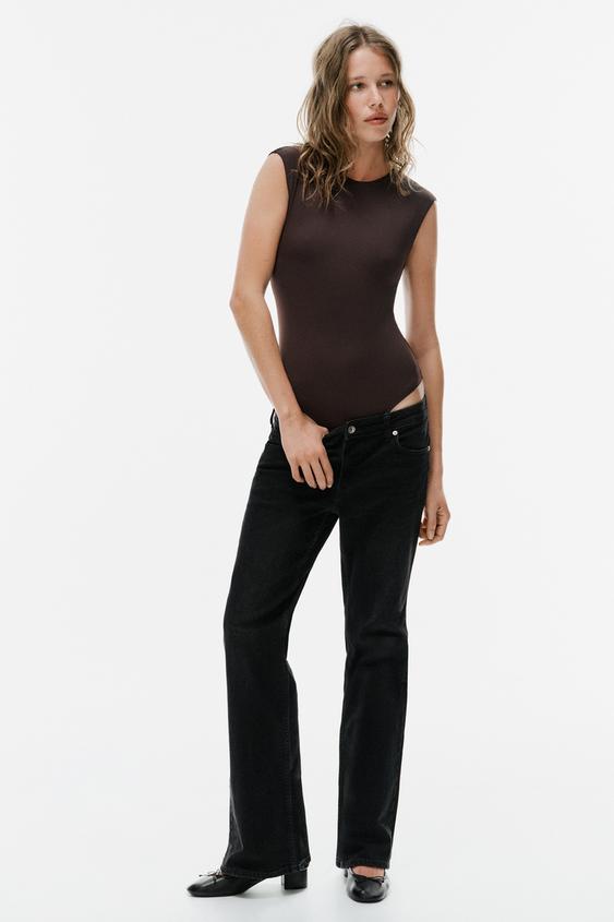 Zara BACK-OPEN LACE BODYSUIT - Dark brown - Image 0
