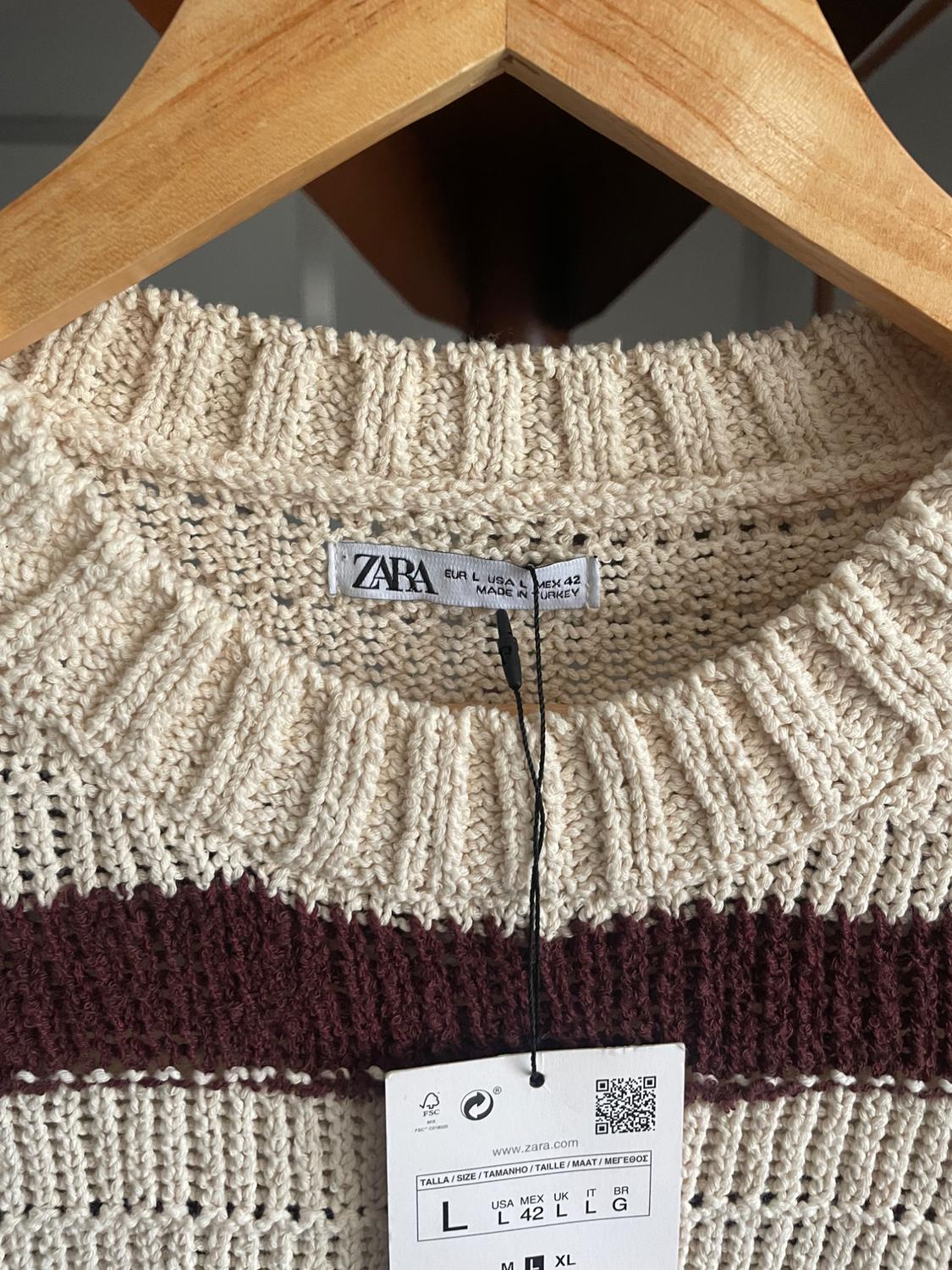 TEXTURED SWEATER WITH STRIPES - Image 2