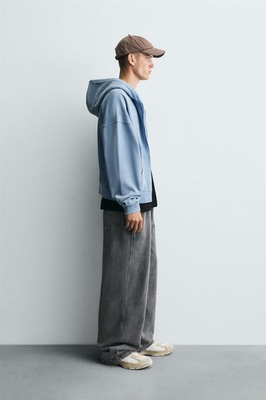 بنطلون JOGGER RELAXED FIT مغسول - رمادي الخاص بـ Zara