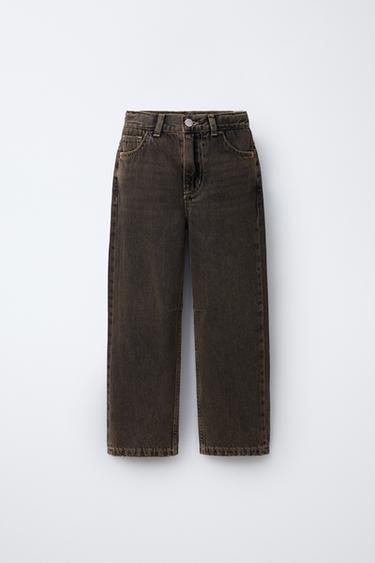 BUCKLE DETAIL WIDE-LEG JEANS - Black / Brown by Zara - Image 0
