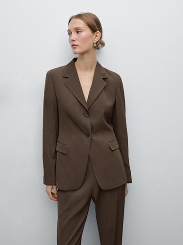 Zara Suit trousers with turn-up hems - Mink