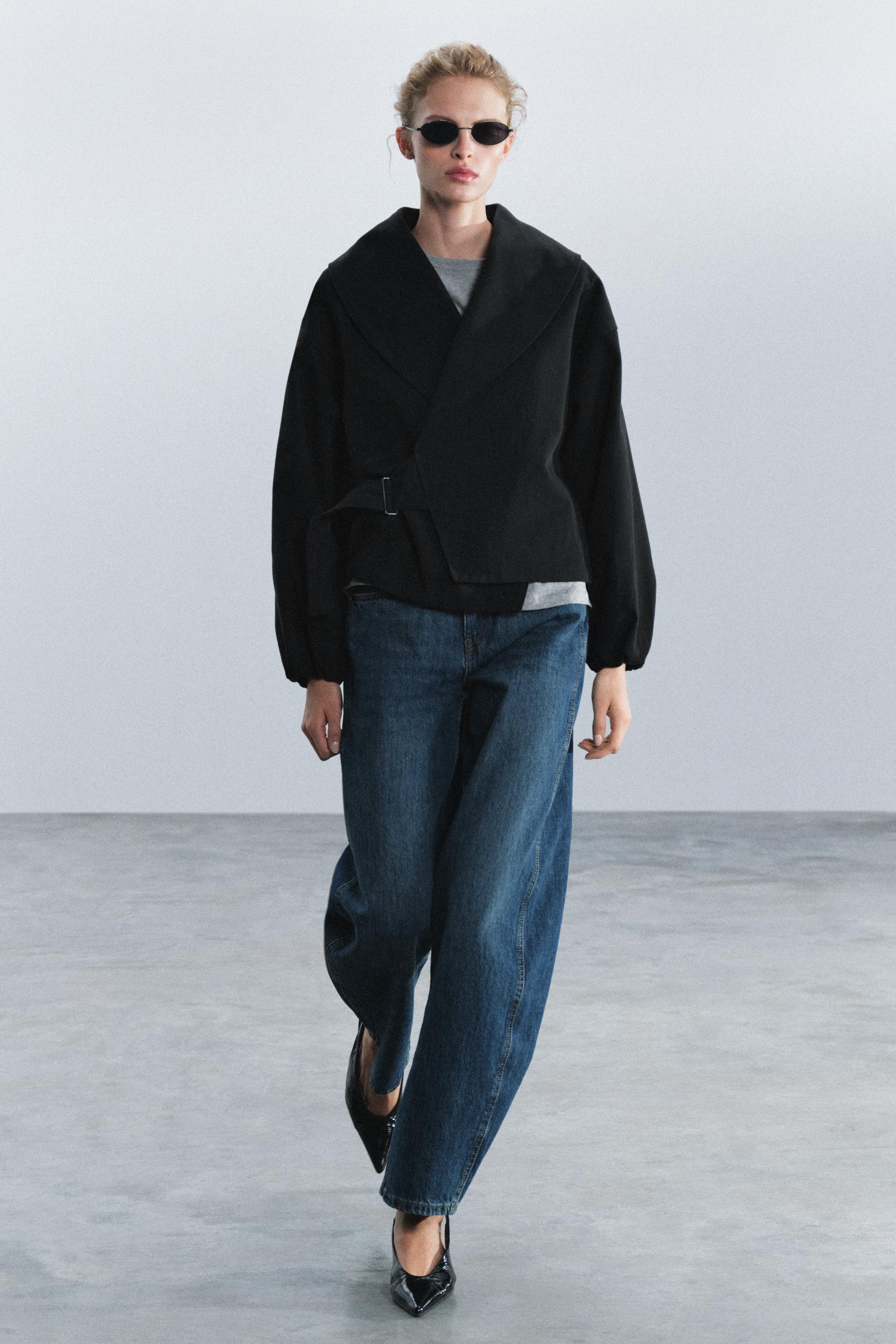ZW COLLECTION クロップド バックルジャケット - ゴールデンブラウン