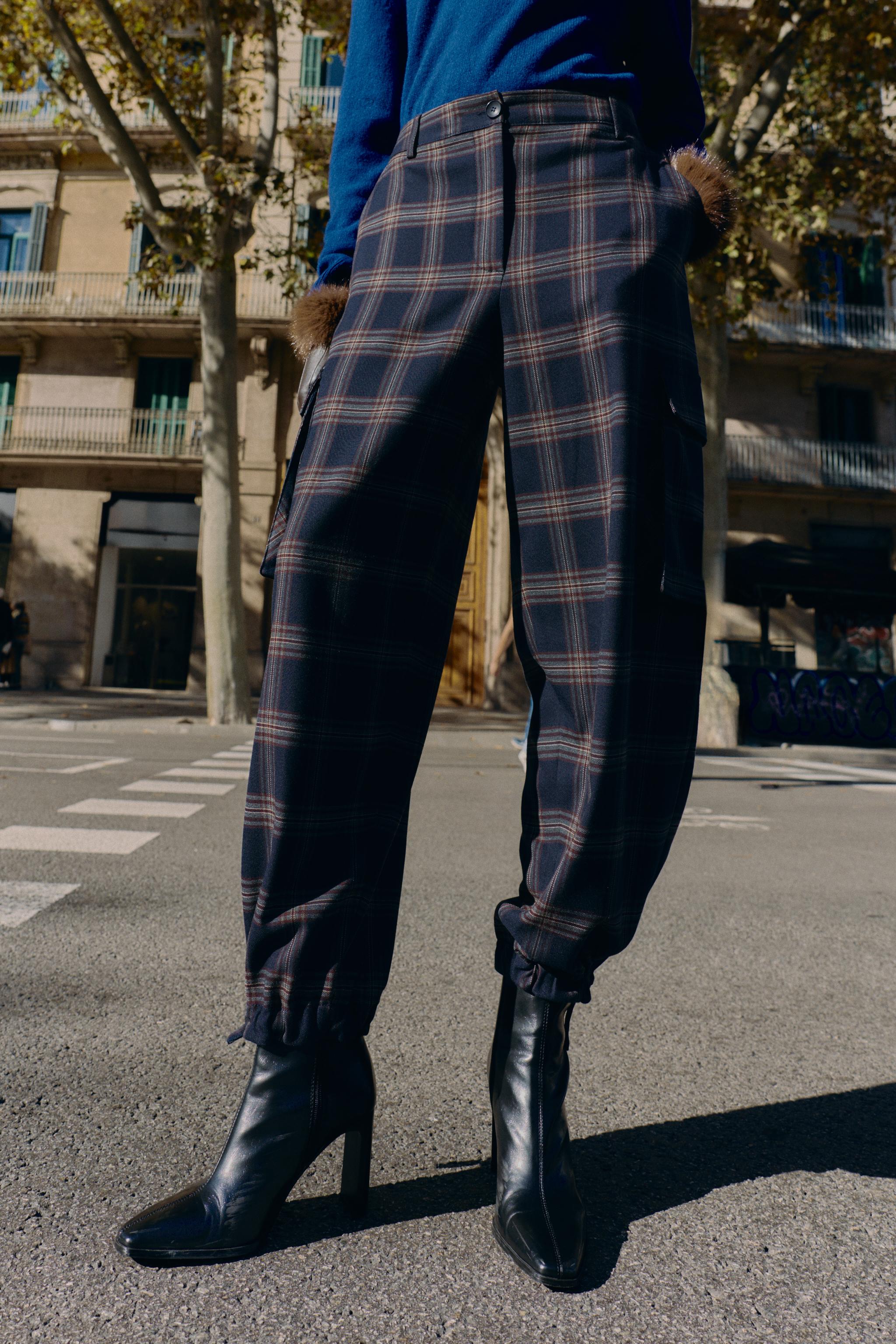 PANTALON BOMBACHO CARGO À CARREAUX