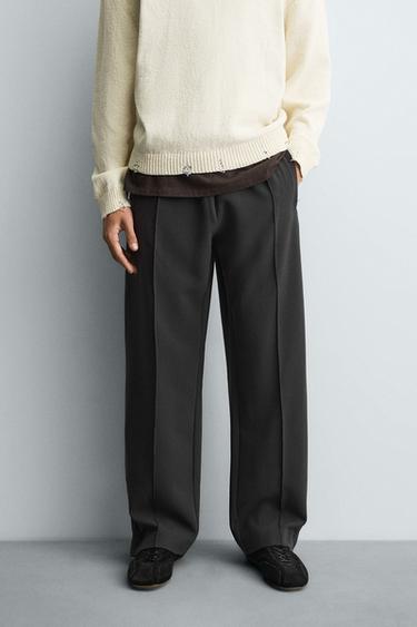 FLOWING TROUSERS WITH ZIPS - Grey by Zara