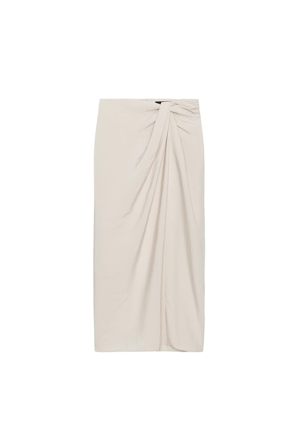 GATHERED PAREO MIDI SKIRT - image 3