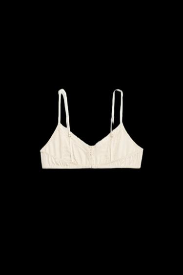 BRALETTE TRIANGULAR ROMÁNTICO LIMITED EDITION - Blanco roto de Zara