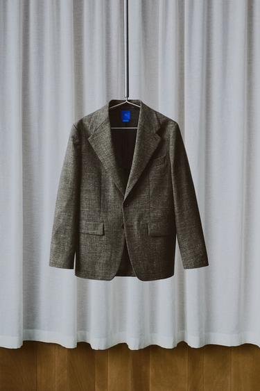 Zara AARON LEVINE X ZARA WOOL-LINEN BLAZER - Black