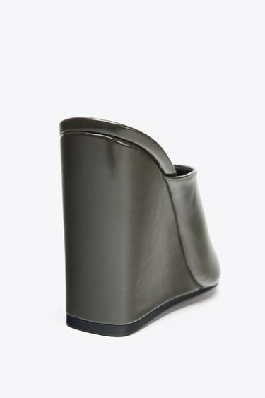 PATENT WEDGE HEELS - Grey by Zara - Image 5