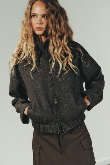 ÁO KHOÁC BOMBER MỀM MẠI - Màu nâu đậm từ Zara