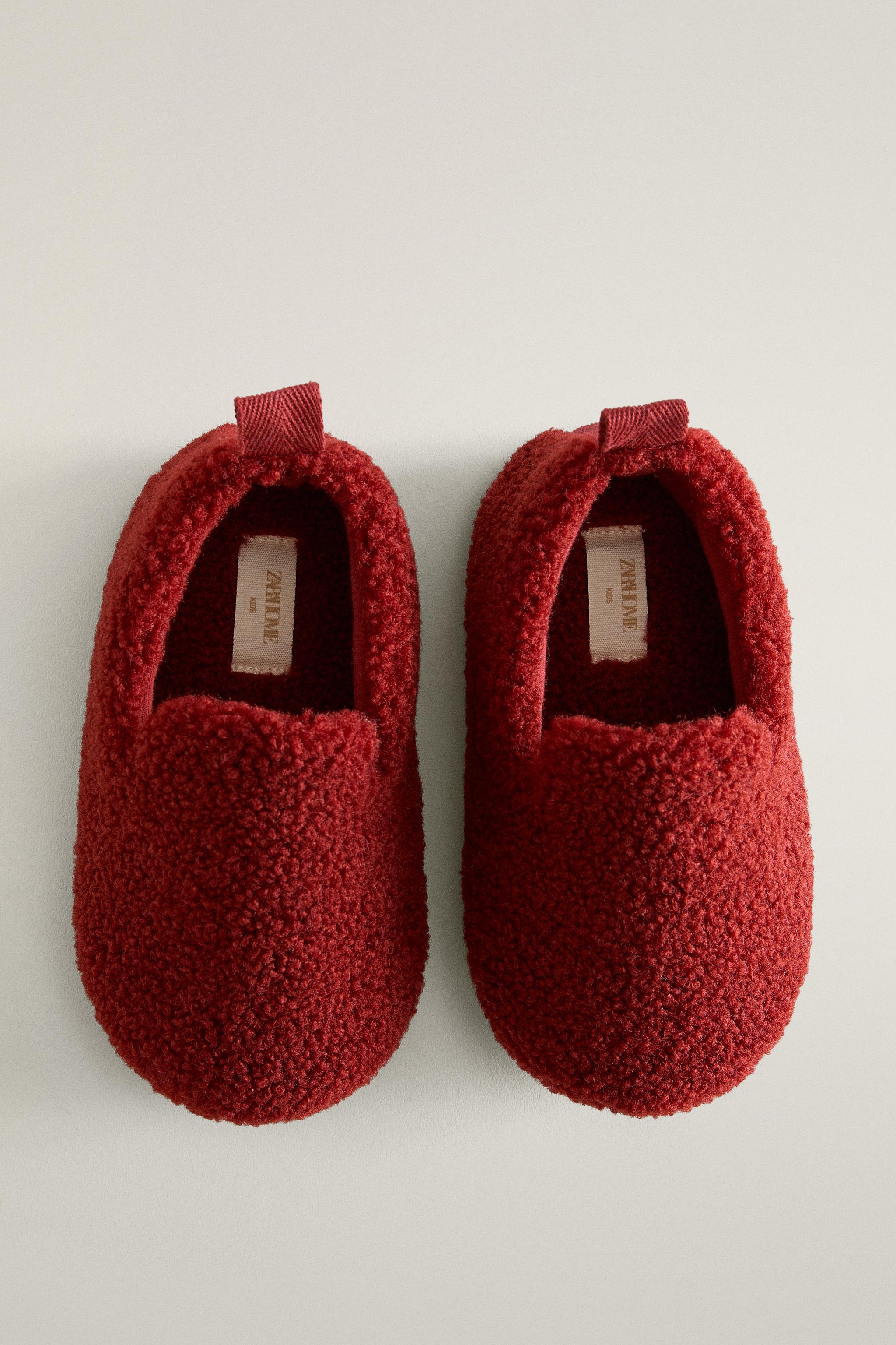 KIDS FAUX SHEARLING SLIPPERS