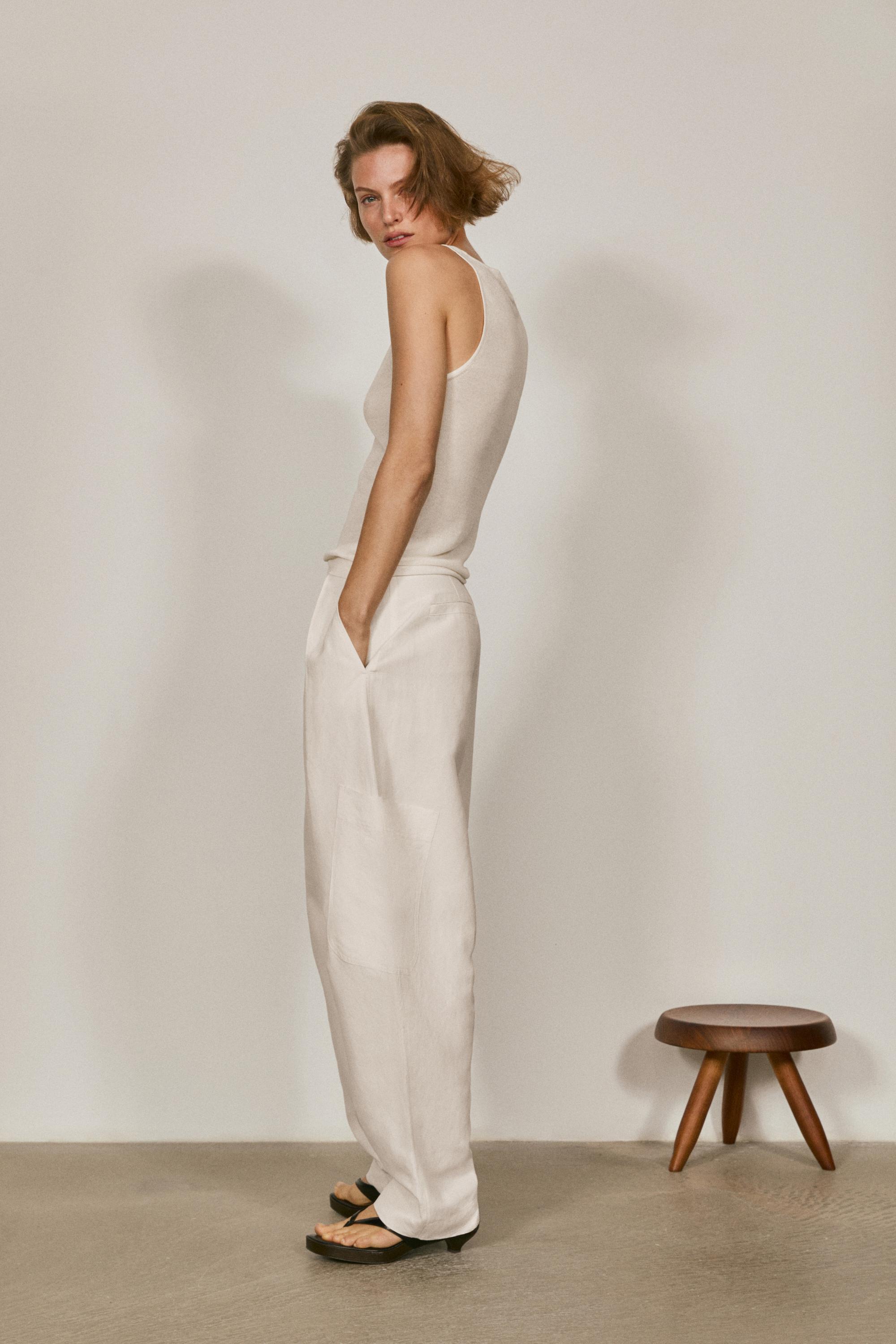 Flowing trousers with darts - LIMITED EDITION — Beige
