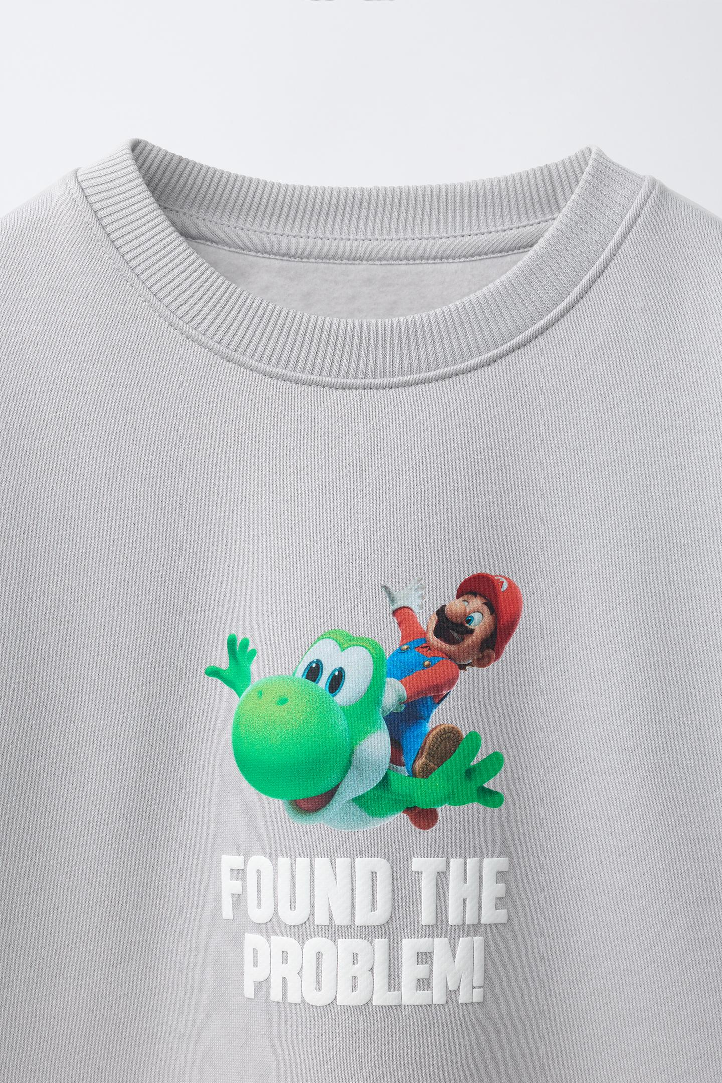 Детский свитшот Zara Mario Bros ™ © Nintendo Print, цвет: Экрю — фото 3