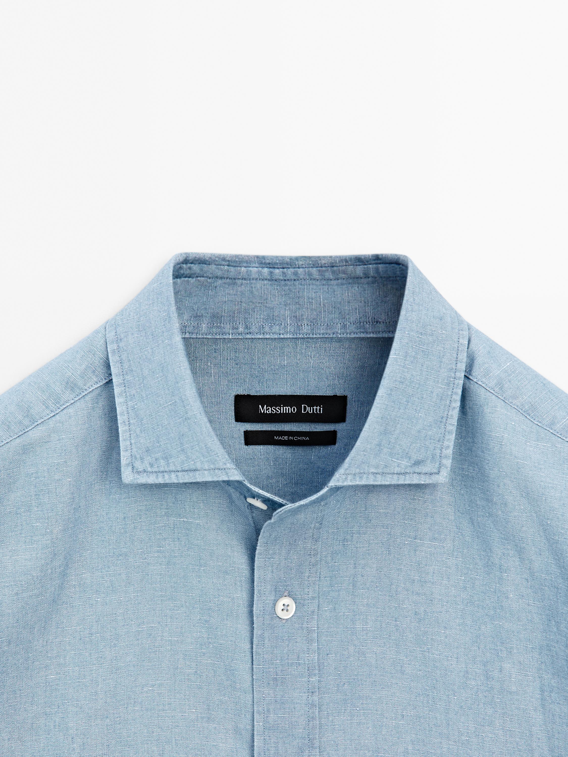 Chemise slim denim coton