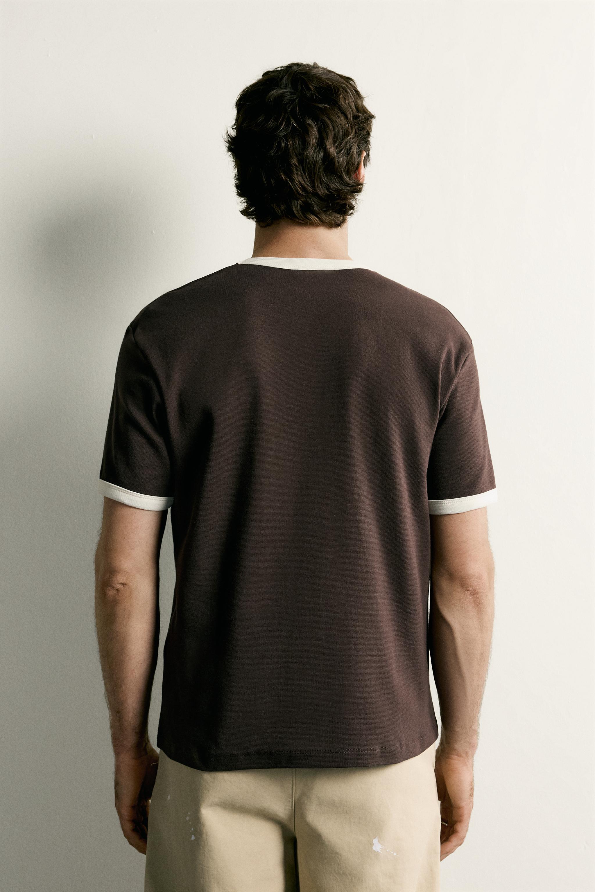 RINGER BASIC CONTRAST RIB T-SHIRT