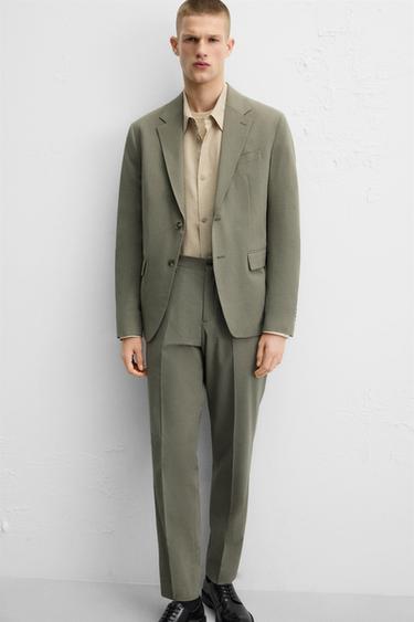 PANTALON DE COSTUME EN LAINE - Verdâtre de Zara - Image 4
