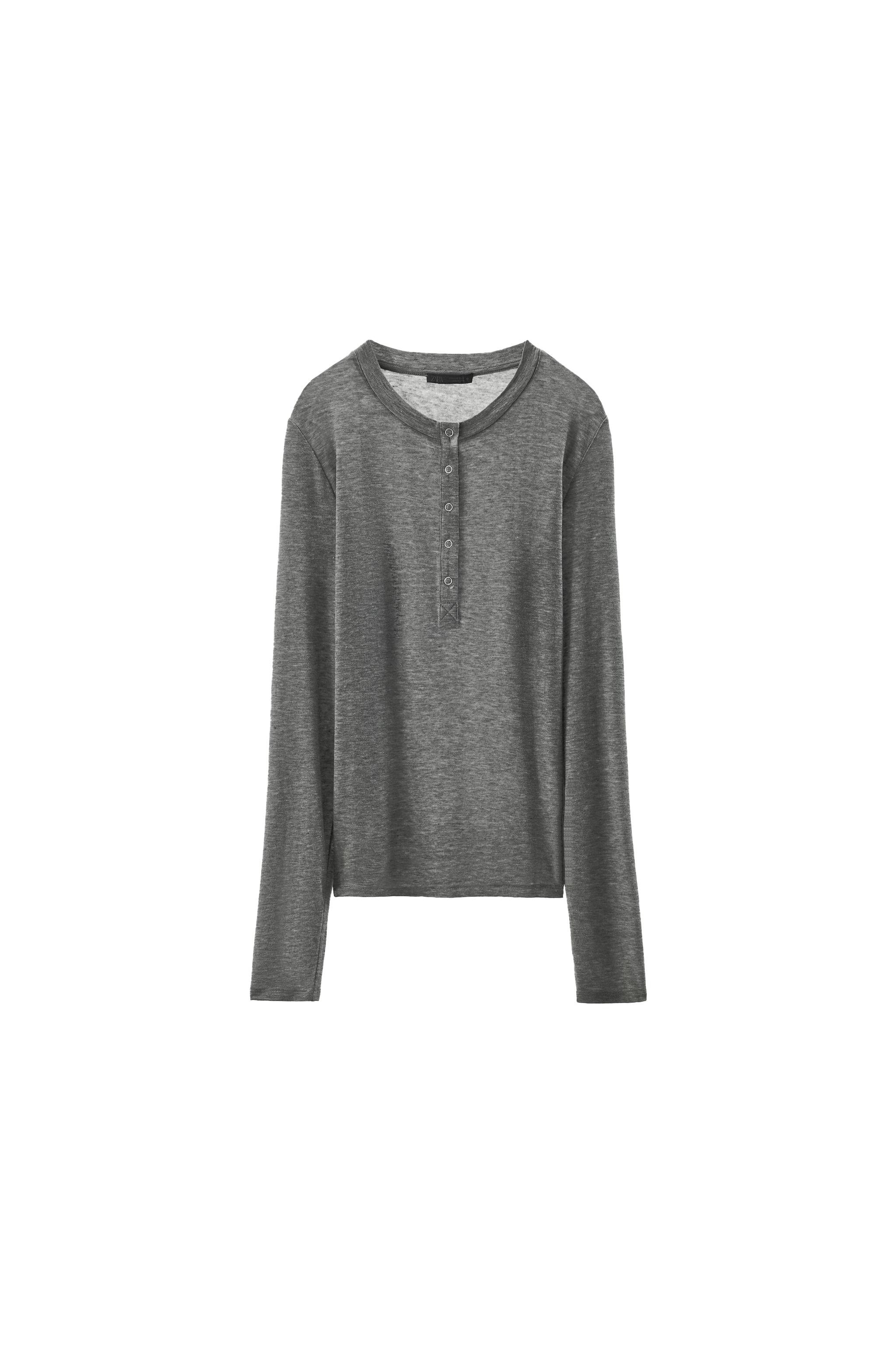LYOCELL BLEND HENLEY T-SHIRT