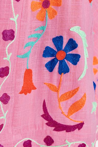 EMBROIDERED KAFTAN - Pink by Zara - Image 4