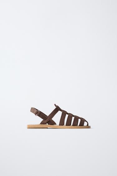 КОЖАНЫЕ САНДАЛИИ — КОРИЧНЕВЫЙ от Zara