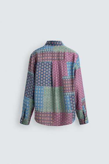 RELAXED FIT PATCHWORK PRINT SHIRT - Multicoloured by Zara - Image 6