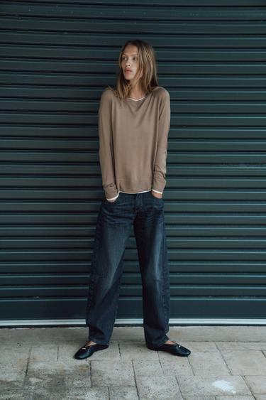 DOUBLE KNIT JUMPER - Mink by Zara